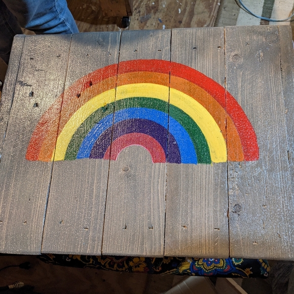 Rainbow Footstool Sealed - We Build Custom Foot Stools! - Picture 7 of 16